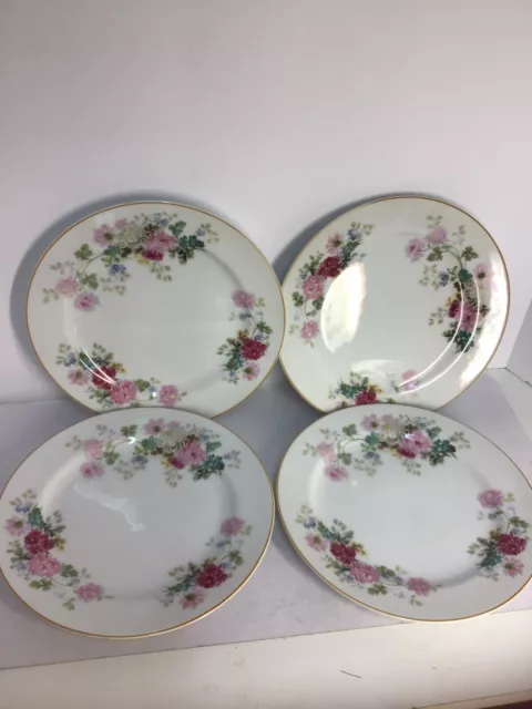 Noritake S Chrysanthemums  Nippon Toki Kaisha Floral 7 1/2” Salad Plate X4