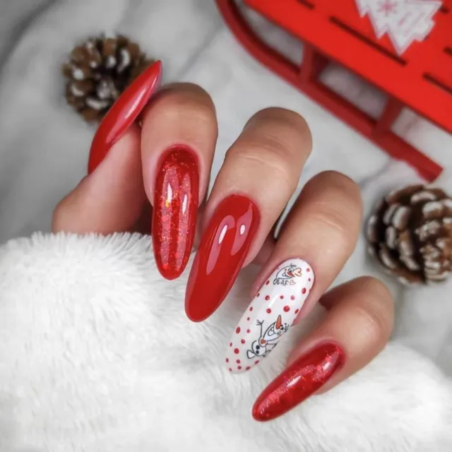 Press On Nails Christmas Coffin False Nails Fake Nail With Design  Detachable Wearable Ballerina Fake Nails Full Cover Nail Tips - False Nails  - AliExpress