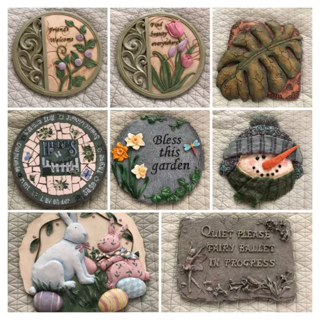 Assorted Hand Painted Resin Stepping Stones / Wall Plaques-  You Choose!