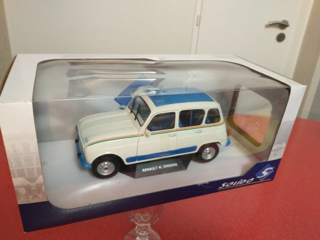 Solido Renault 4L Jogging 1981 1:18 Voiture - Blanc/Bleu