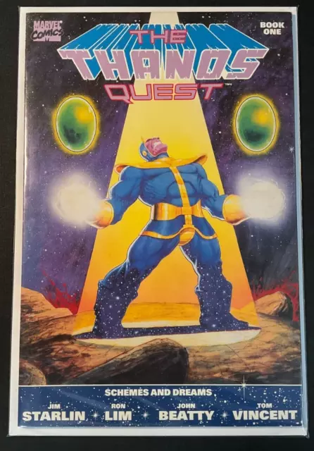 Thanos Quest #1 (1990) KEY! Premiere, Thanos Gathers Infinity Gems, NEWSSTAND!
