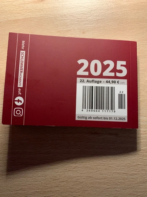 GUTSCHEINBUCH SCHLEMMERBLOCK 2025 EUR 15,00 - PicClick DE