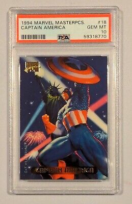 1994 Marvel Masterpieces #18 Captain America Steve Rogers PSA 10 Gem Mint POP 9