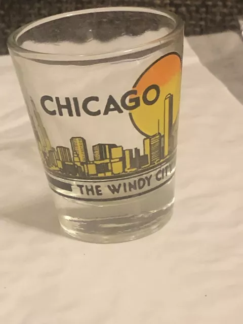ShotGlass, Chicago- The Windy City-COMBINE SHIP $1.00 per multiple!!!