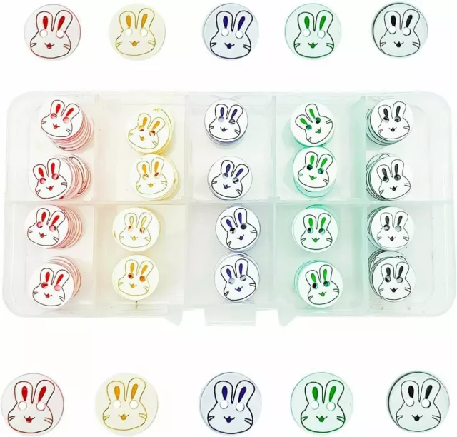 Adorable Baby Buttons Rabbit Bunny Design 5 Colours 6 per pack Free P&P