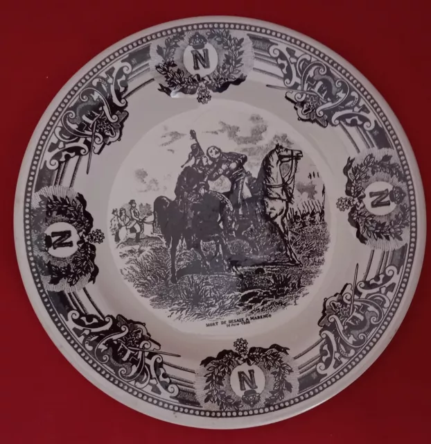 Assiette NAPOLEON - Mort de Desaix à MARENGO Juin 1800 ~ Boch La Louvière