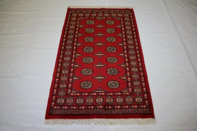 3'2" x 5'1" ft. Bokhara Rug, Hand Knotted Wool Rugs, Oriental Style Rugs