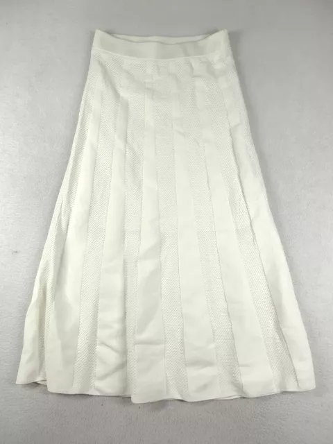 Kookai Skirt White Maxi Womens Flared Size 1 Relaxed Boho Hippie Adult Stretch