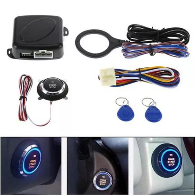 Car Alarm Start Stop Button Lock Engine Entry Push Button Keyless Entry System