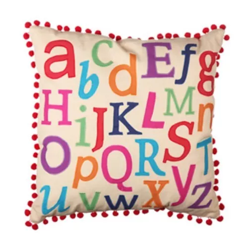 Cushion Sass & Belle Alphabet Cushion - Child's Bedroom Playroom Cushion Pillow