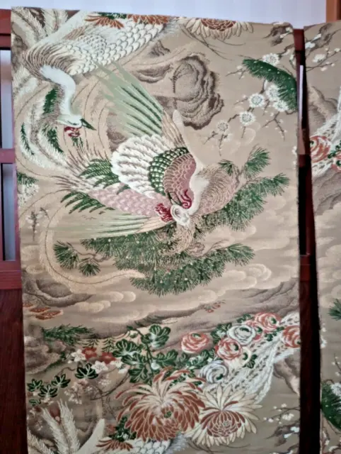 Japanese Vintage NAGOYA OBI White Phoenix STUNNING!
