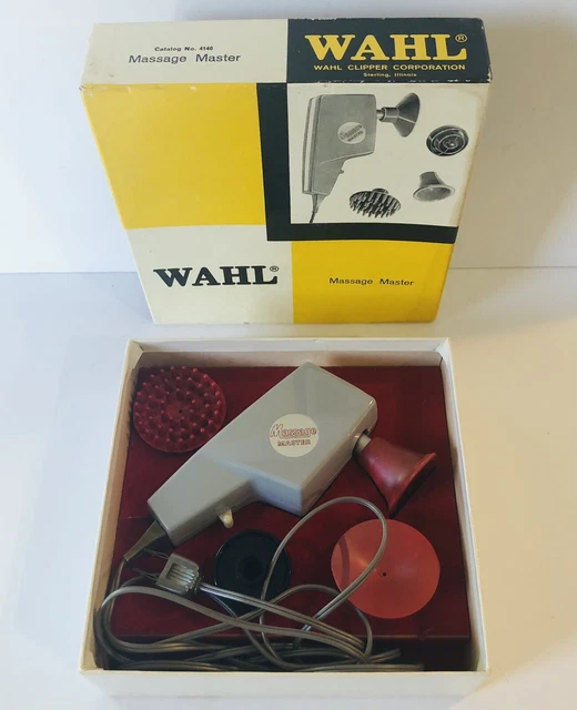 VINTAGE WAHL MASSAGE Master Electric Vibrator Home Massager 4 Heads No.  4140 $49.99