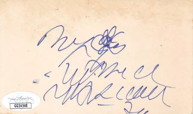 MARCEL MARCEA d 2007 Signed Index Card  Actor/Barbarella JSA GG34548