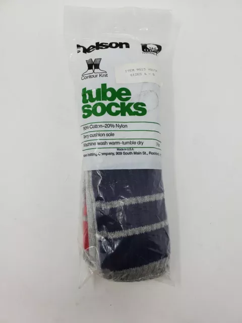 Vintage Deadstock NOS Nelson Made in USA Boys 6-8 Cotton Nylon Tube Socks