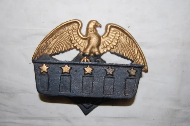 Match Cast Holder Iron Safe Vintage Antique Box American Eagle - Free Ship