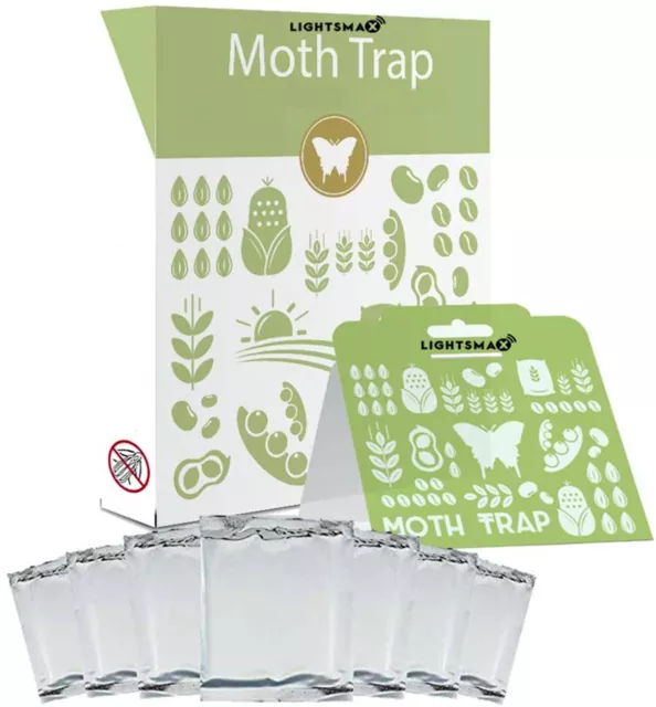 LIGHTSMAX PANTRY MOTH TRAP PACK OF 5 safe no poison food cupboard closet