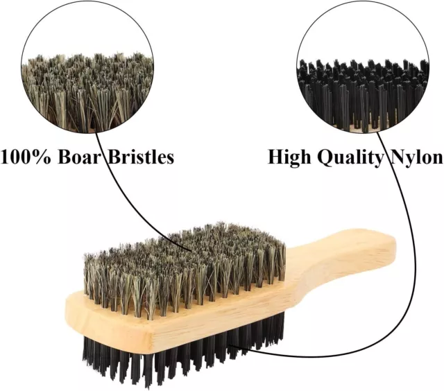 Double-Sided (Hard & Soft) Hair & Beard Styling Brush - Boar & Nylon Bristles