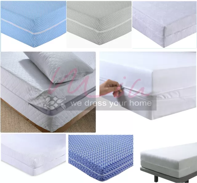 ZIPPED Mattress Cover Matress Total Encasement Anti Bug Bed Protectors Full Zip