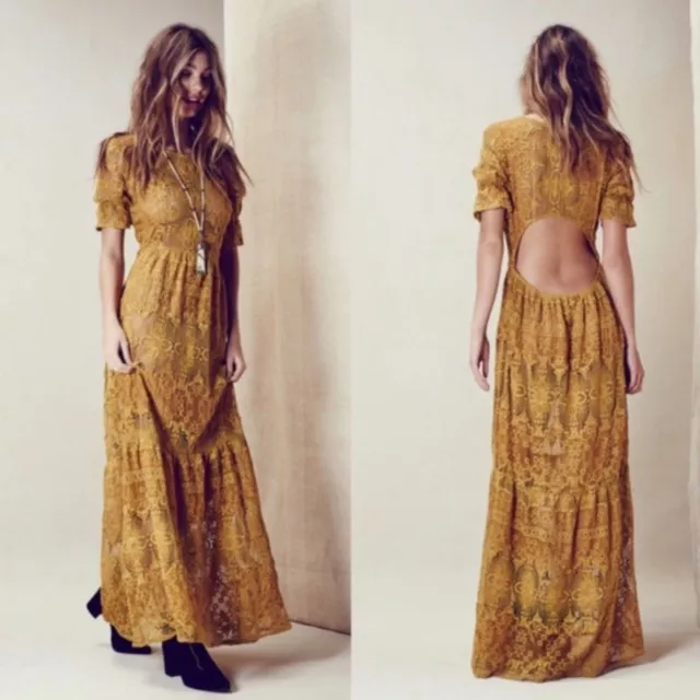 For Love & Lemons Sienna Maxi Dress Size XS