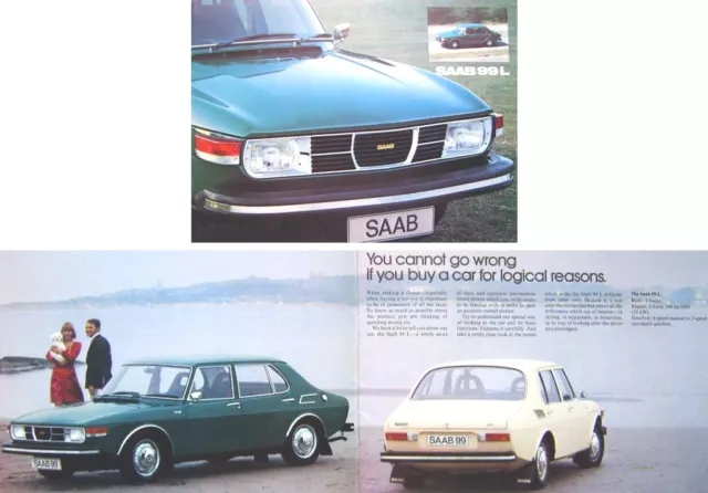 Saab 99 2.0 L Saloon 1974-75 Original UK Sales Brochure Pub. No. 200121