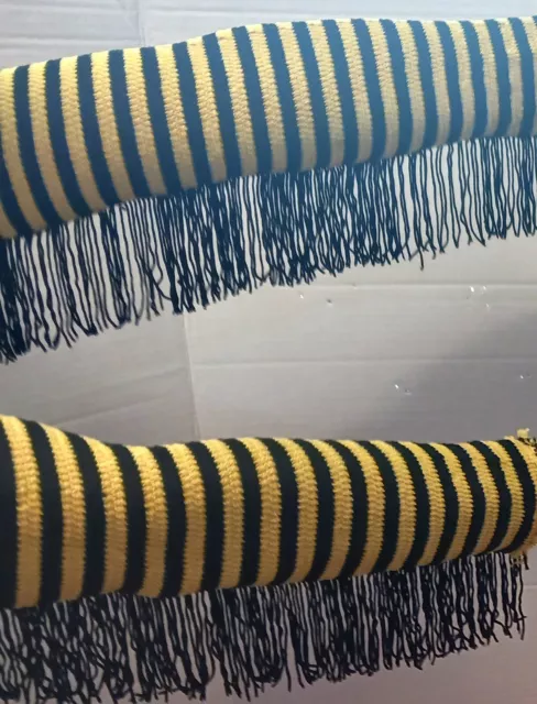 Pair of Fringed Yellow and Black Striped Arm Sleeves