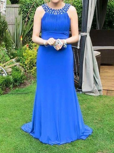 Abito da damigella d'onore PROM 6/8 lungo ILLUSION blu reale taglia donna