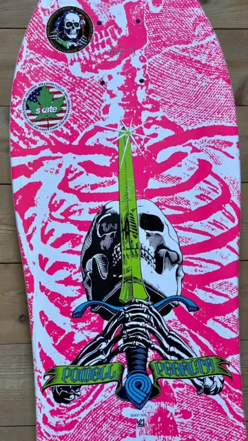 Powell Peralta GeeGah Skull & Sword Reissue Oldschool White Hot Pink