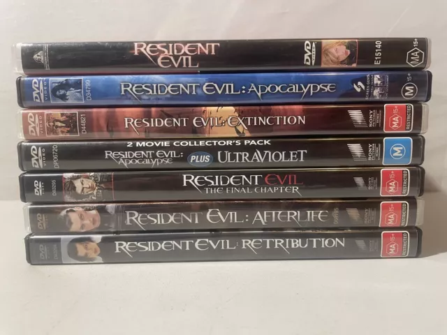 RESIDENT EVIL DVD BUNDLE x8 Discs PAL Region 4 VGC