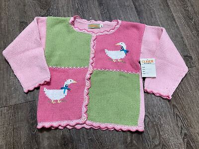 Claver girls NWT goose Cardigan sweater easter spring Knit Quality 6X 6