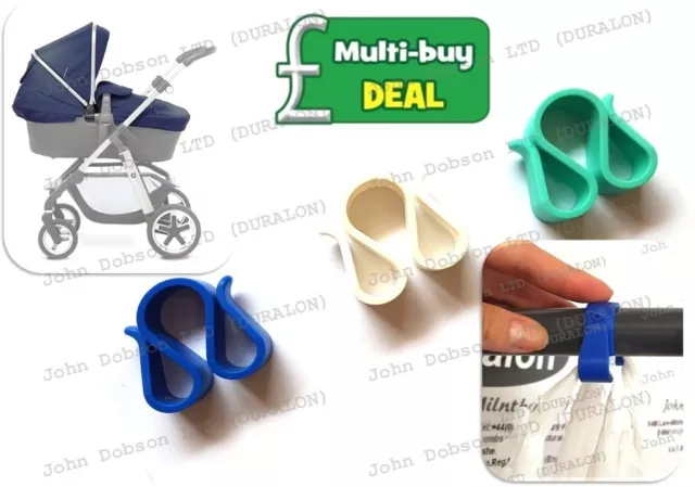 Pram Hooks x 2 Clips Buggy Pushchair Carrier Bag Hook ideal for Shopping Travel