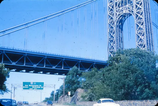 ONYC2 Original Slide - 1960's New York City George Washington Bridge  #104