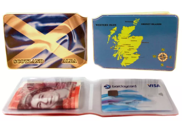 Scotland Scottish Flag Bus Pass Credit Travel Rail Slim Wallet For Oyster Card