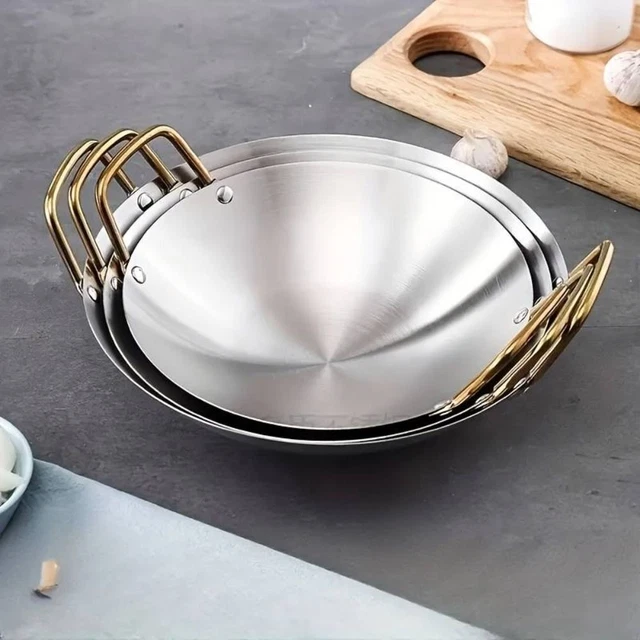 ROUND BOTTOM SAUCEPAN Stainless Steel Soup Pan Household Wok Picnic 33.02 PicClick AU