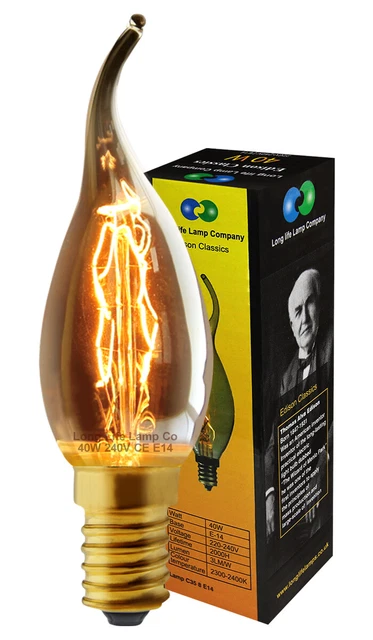 Edison E14 Small Screw Vintage Candle Filament  Antique Style
