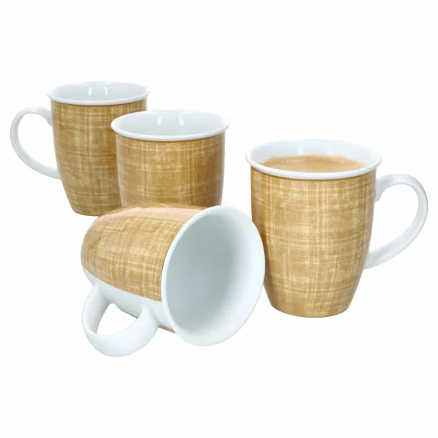 Ritzenhoff Brazil Gelb 4er Set Kaffeebecher 250ml Tee-Tasse Pott Gittermuster