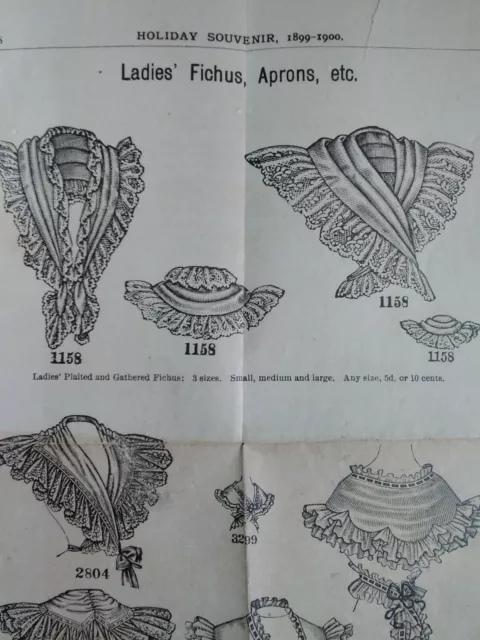 Ladies Fashion Fichus Kerchief Page VTG 1899 Catalog Birthday Party Rare VHTF