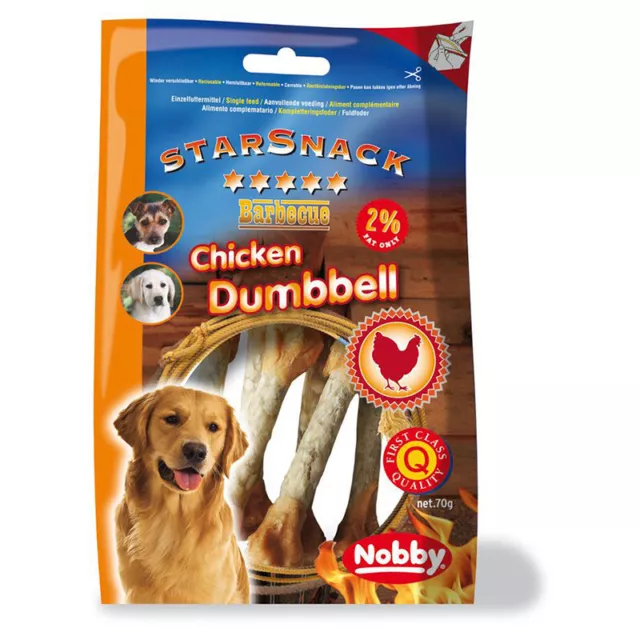 Nobby Chiens Starsnack Barbecue Poulet Haltères 70 G, , Neuf