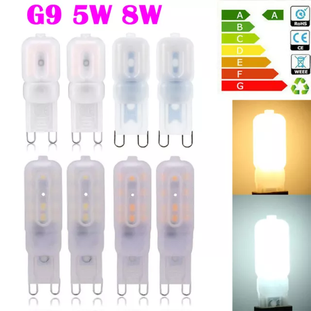 2 x G9 8W 5W LED Dimmable Capsule Bulb Home Replace Light Lamps AC220-240V White