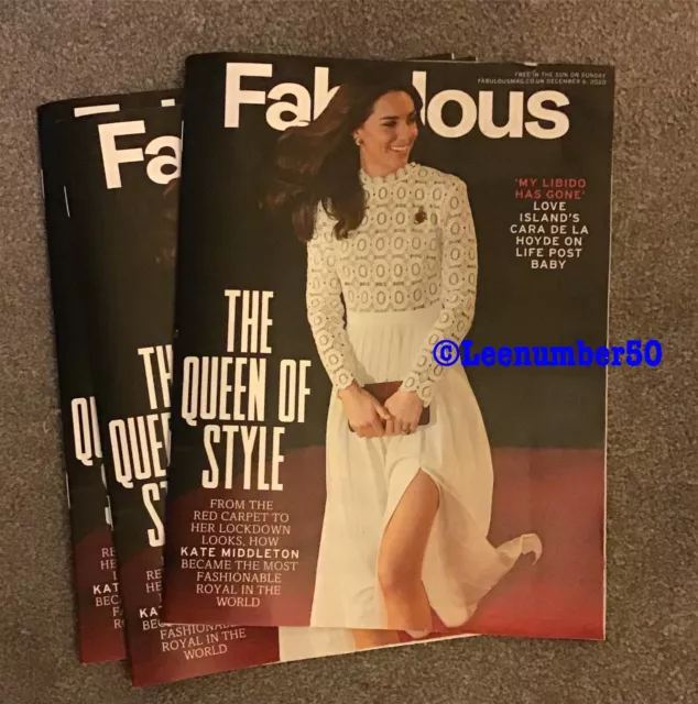 FABULOUS Magazine Kate Middleton 6/12/20 New Queen Of Style Cara De La Hoyde