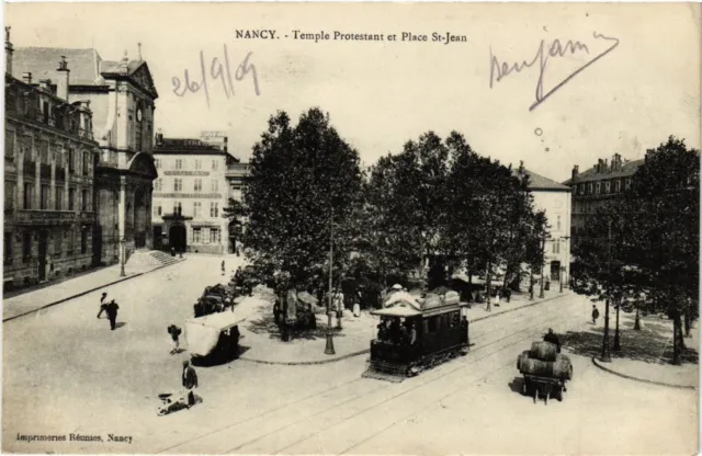CPA Nancy - Temple Protestant et Place-Jean (276851)