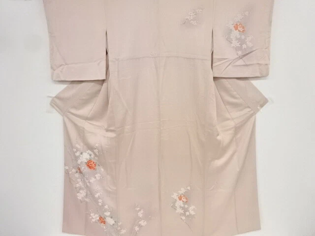 80669# Japanese Kimono / Antique Kimono / Ume Blossom Branch With Peony