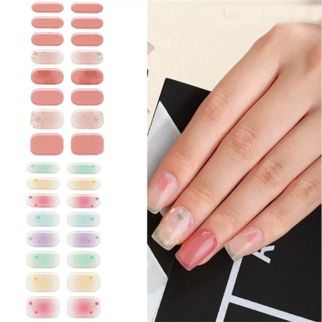 Semi Cured Gel Nail Strips Patches Sliders UV/LED Lamp Cured Adhesive Strips