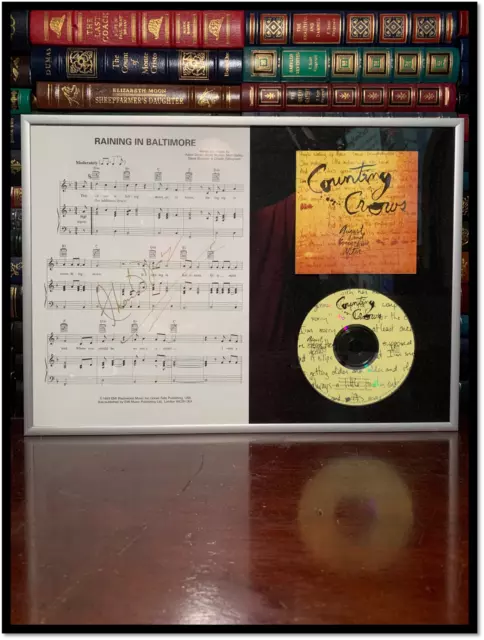 Raining In Baltimore ADAM DURITZ SIGNED Counting Crows August CD In Frame