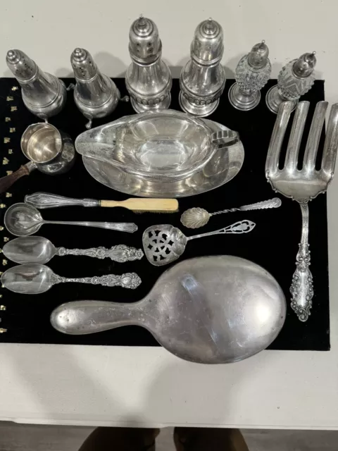 Antique Sterling Silver .925 Lot, 2LBS 4.1OZ. Gorham, -W-, National, Rogers, Etc