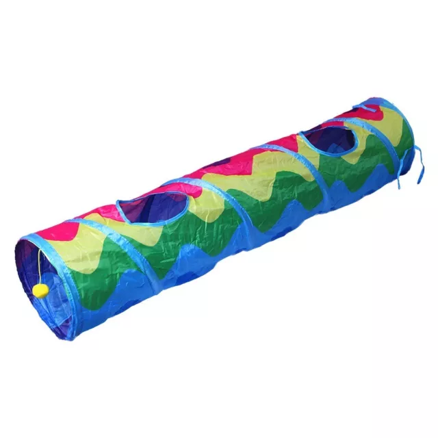 Kitten Cat Collapsible Tunnel Tube Straight Type Rainbow Pet Toy New Arrival