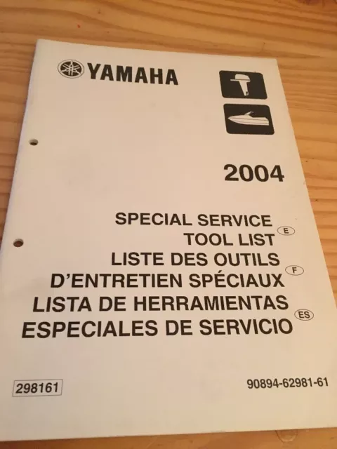 Yamaha moteur hors bord liste outillage tool list revue technique manuel 2004