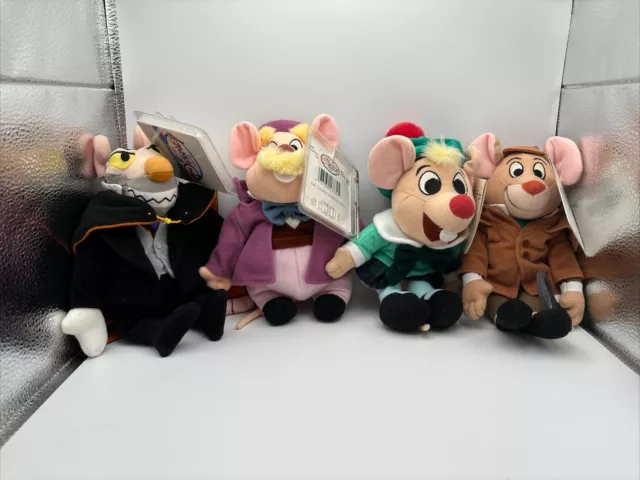 Vtg NWT Disney Store The Great Mouse Detective Basil Dr Dawson Olivia Ratigan 8”