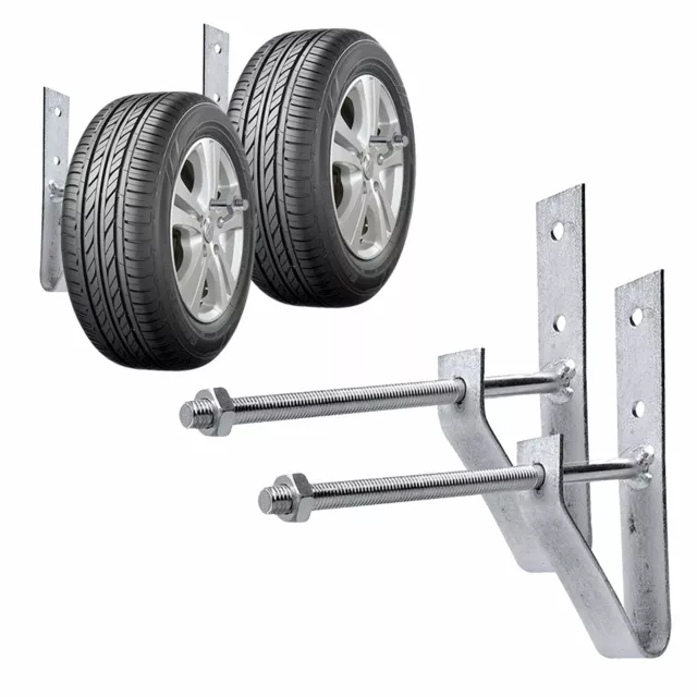 Pro Plus Reifenwandhalter Set 2 Stück inkl Schrauben und Dübel für Auto Pkw