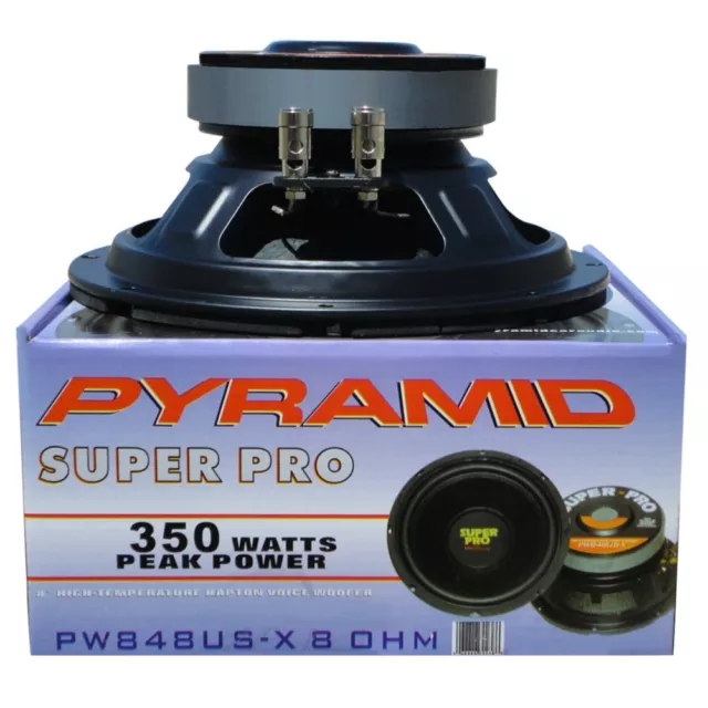 Woofer Con Sospensione In Gomma Pyramid Pw848Usx Nero 20,00 Cm 200 Mm 8" 8 Ohm