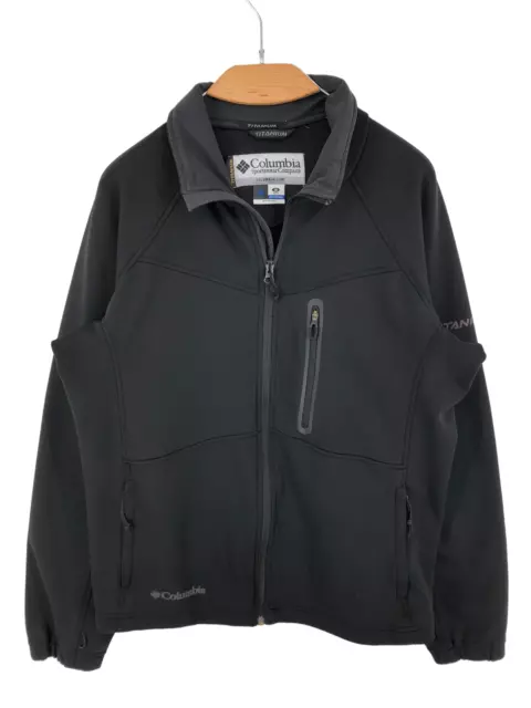 Columbia Uomo Titanio Zip Maglione Cardigan Pile Taglia M